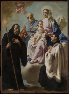 The Holy Family in Glory with Saints Francis of Paola and Aloysius Gonzaga by Francesco Capella