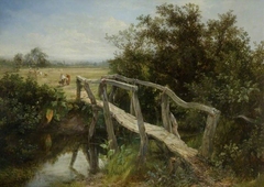 The Old Footbridge Over The River Cole At Yardley by Frederick Henry Henshaw