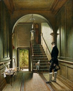 The Staircase of the London Residence of the Painter by Pieter Christoffel Wonder