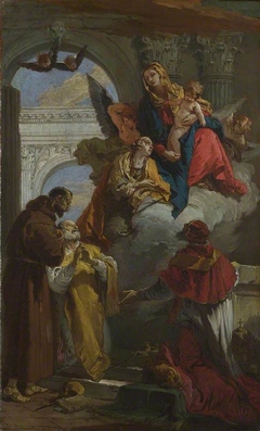 The Virgin and Child appearing to a Group of Saints