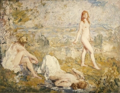 Three Girls Bathing, Thame by Philip Wilson Steer