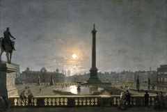 Trafalgar Square, by Moonlight by Henry Pether