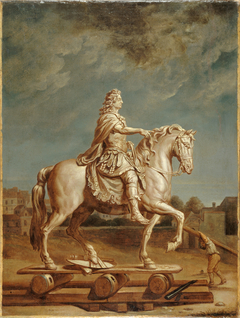 Transport sur la place Louis-le-Grand de la statue de Louis XIV de Girardon by René-Antoine Houasse