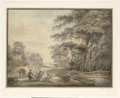 Travellers Halted in a Wooded Landscape