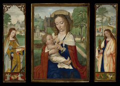 Triptych of Virgin and Child; Saints Catherine and Barbara