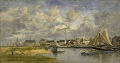 Trouville Harbour by Eugène Louis Boudin