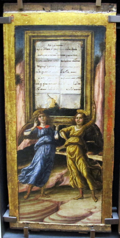 Two Angels Bearing a Scroll by Niccolò Alunno