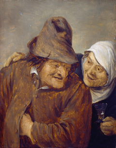 Two Peasants with a Glass of Wine