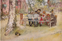 Breakfast under the Big Birch. by Carl Larsson