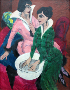 Two Women with a Washbasin; The Sisters by Ernst Ludwig Kirchner