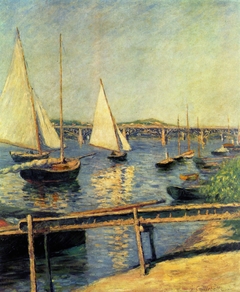 Segelboote in Argenteuil by Gustave Caillebotte