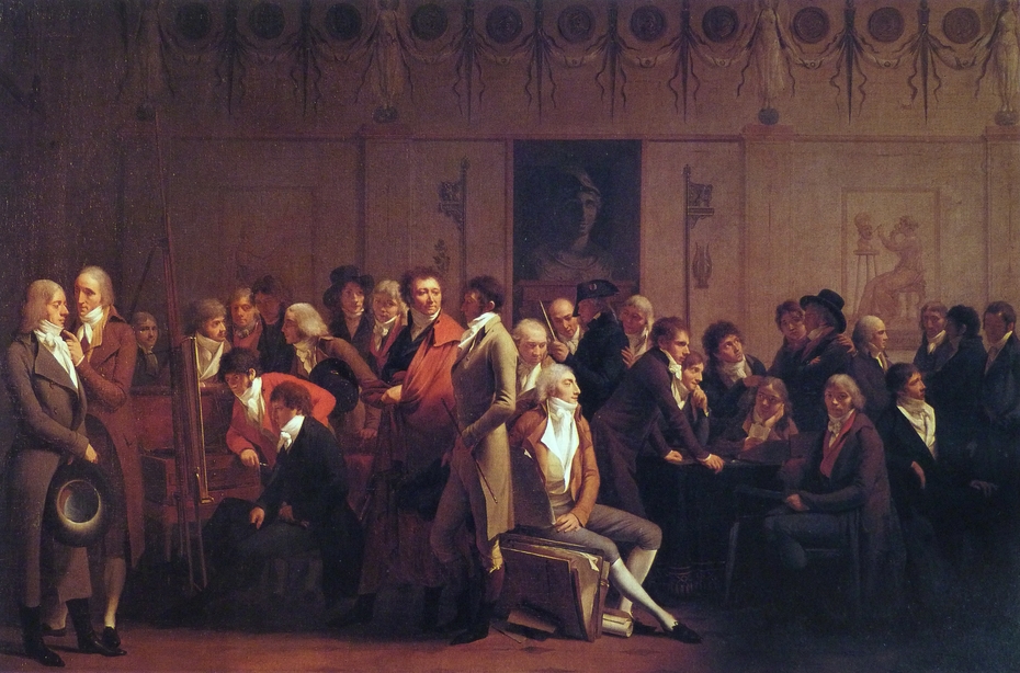 Réunion d'artistes dans l'atelier d'Isabey : salón de 1798
