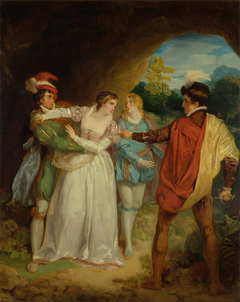 Valentine rescuing Silvia from Proteus by Francis Wheatley