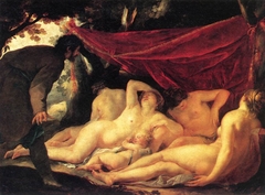 Venus and the Three Graces Surprised by a Mortal by Jacques Blanchard