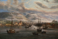 View of Bergen Harbour by Johan Christian Dahl