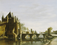 View of the Grote Houtpoort, Haarlem by Gerrit Adriaenszoon Berckheyde