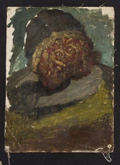 Woman's head in a cap, back view, study for the painting “Defence of Olsztyn by Karliński” by Kazimierz Alchimowicz