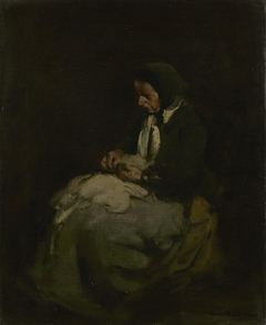 Woman Sewing by Théodule Ribot