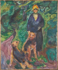 Woman with Airdale Terrier by Edvard Munch