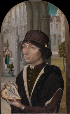 Young Man Holding a Book by Master of the View of Sainte Gudule