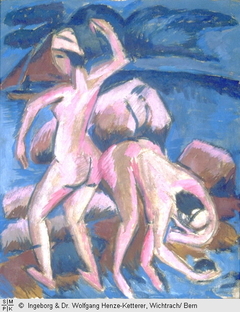 Zwei Badende (Fehmarn) by Ernst Ludwig Kirchner