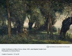 A Man Scything by a Willow Grove, Artois by Jean-Baptiste-Camille Corot