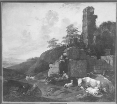 Abendlandschaft mit Vieh by Johann Heinrich Roos