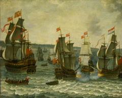 Action Between Ships in the First Dutch War, 1652-54 by Abraham Willaerts