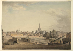 All Saints Church and the River Don, Rotherham, Yorkshire by Samuel Hieronymus Grimm