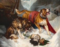 Alpine Mastiffs Reanimating a Distressed Traveler by Edwin Landseer