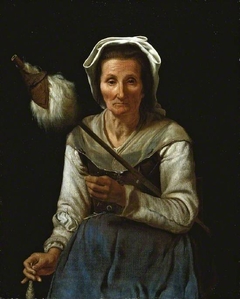 An Old Woman Spinning by Michiel Sweerts