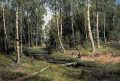 Brook in a Birch Forest by Ivan Shishkin