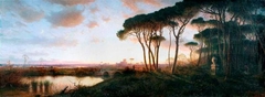 Castle of Ostia Seen from the Pine Forest of Castel Fusano by William Stanley Haseltine