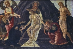Christ as the Man of Sorrows, with the Archangel Raphael, the Young Tobias and Saint Sebastian