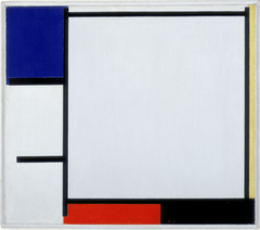 Composition with Blue, Yellow, Red, Black, and Gray