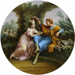 Daphnis bestowing a Garland of Flowers on Chloe