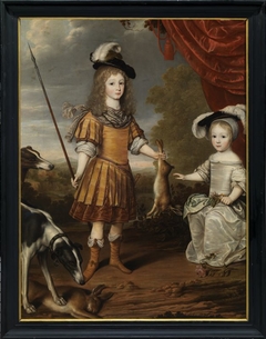 Double portrait of Karl Emil von Brandenburg (1655-1674) and Friedrich I van Pruisen (1657-1713) by Willem van Honthorst