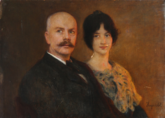 Double portrait of the Danish author Carl Ewald and his daughter Karen Ewald by Hans Heyerdahl