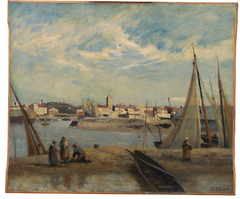 Dunkirk, view of the fishing port by Jean-Baptiste-Camille Corot