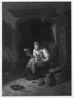 Ein Schuhmacher, welcher die Wasserheilkunst studiert by Karl von Enhuber