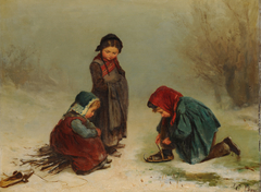 Enfants dans un bois by J C Thom