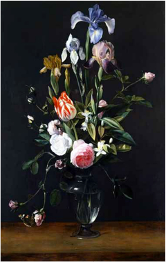 Flowers in a Glass Vase by Daniel Seghers