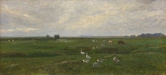 Geese by a Lake. A Storm is Brewing. Dragør, the Island of Amager by Viggo Johansen