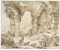 Gezicht op de ruïnes van het Colosseum by Nicolaes Pietersz. Berchem