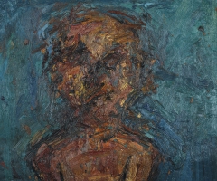 "Head", 2002, oil on canvas, 51x60 cm by Thanos Stokas