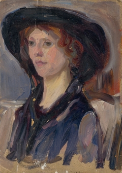 Head Study of a Girl in a Hat by Ľudovít Pitthordt