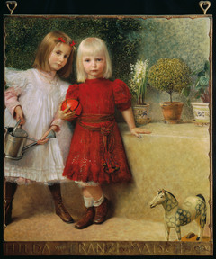 Hilda und Franzi von Matsch, die Kinder des Künstlers by Franz von Matsch