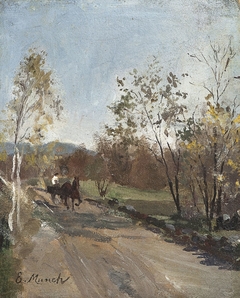 Horse and Cart on a Country Road by Edvard Munch