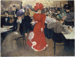In the Café d'Harcourt in Paris by Henri Evenepoel
