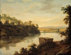 Italian River Landscape with a Hermit by Alexander Runciman